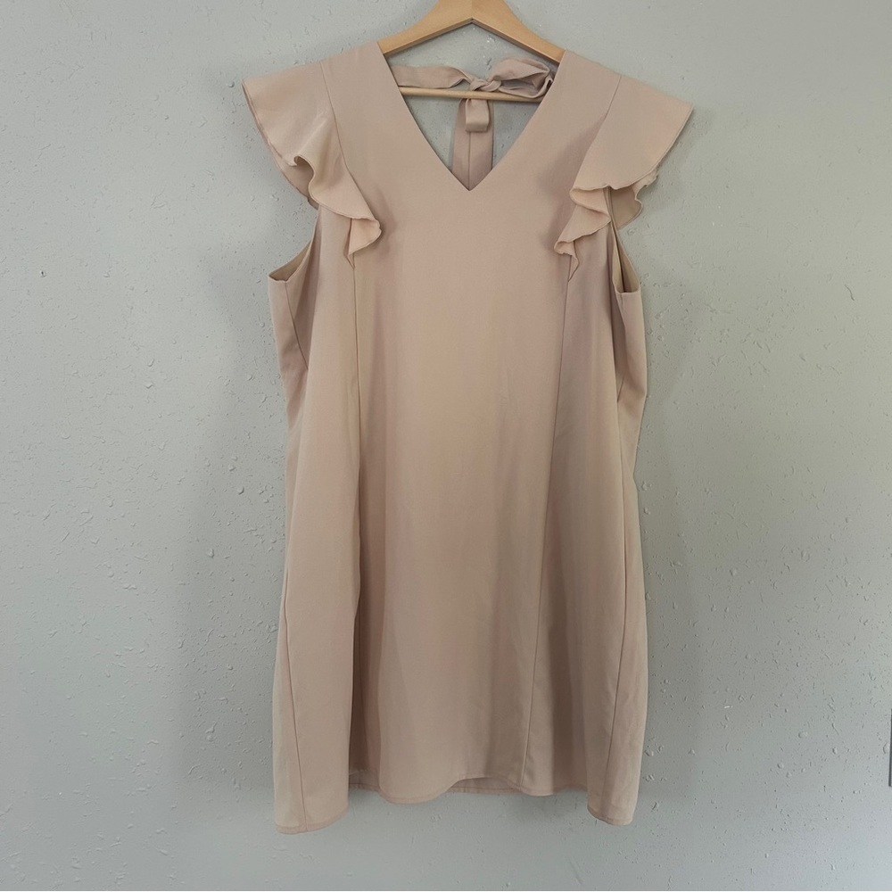 NWOT Charlie Paige Blush Pale Pink Ruffle Mini Dress Formal Wedding Guest XL